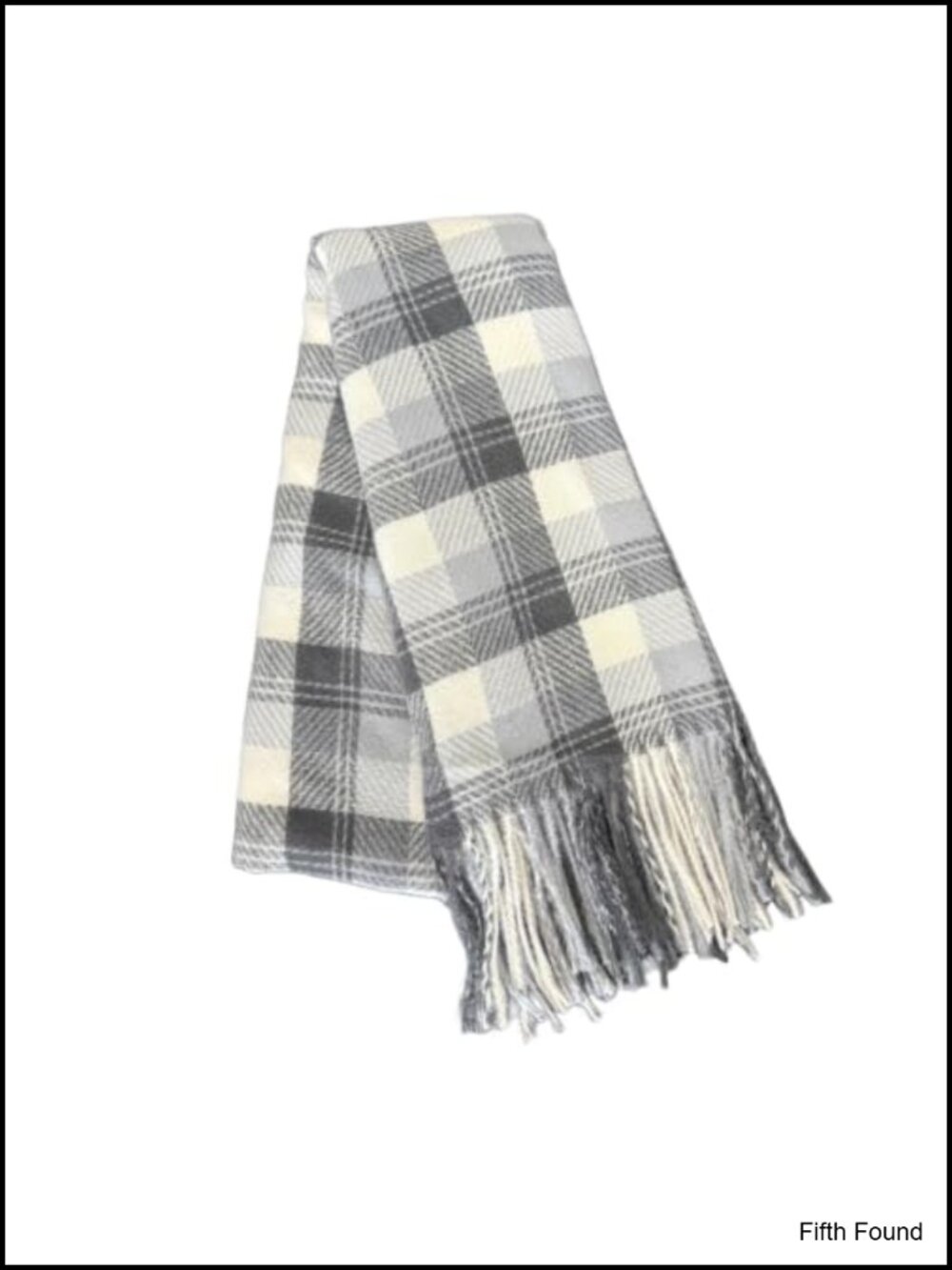 Geometric Pattern Knit Scarf with Tassel Fringe Oversized Shawl Wrap